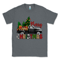 Charcoal Heather merry christmas with black truck Classic Tee - Zillion Design Studio