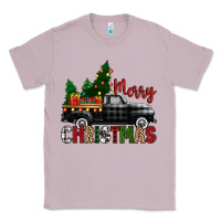 Lilac merry christmas with black truck Classic Tee - Zillion Design Studio