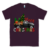 Plum merry christmas with black truck Classic Tee - Zillion Design Studio