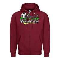 Burgundy raising ballers soccer Zipper Hoodie - Zillion Design Studio