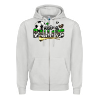 Dove Grey raising ballers soccer Zipper Hoodie - Zillion Design Studio