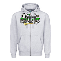 Heather Grey raising ballers soccer Zipper Hoodie - Zillion Design Studio