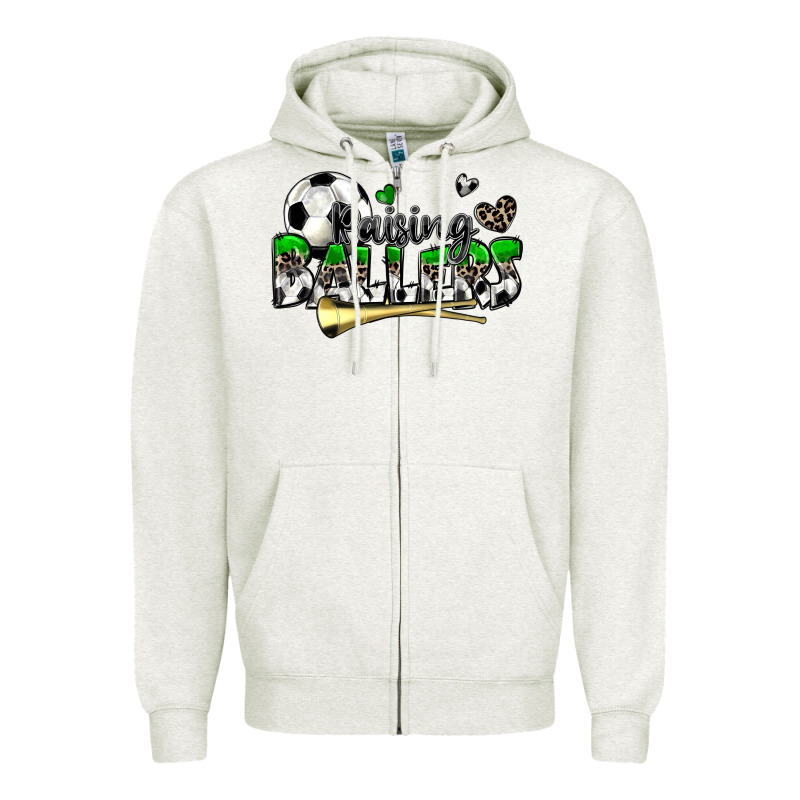 Raising Ballers Soccer Zipper Hoodie by Zillion Design Studio | Teevron