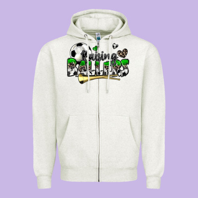 Raising Ballers Soccer Zipper Hoodie Designed By Zillion Design Studio