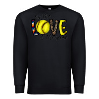 Black for the love of the game softball Premium Sweatshirt - CowhideDigitalArt