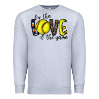 Heather Grey for the love of the game softball Premium Sweatshirt - CowhideDigitalArt