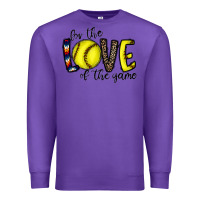 Purple for the love of the game softball Premium Sweatshirt - CowhideDigitalArt
