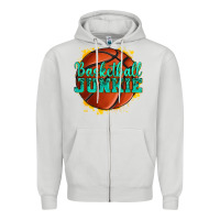 Dove Grey basketball junkie Zipper Hoodie - texasbilliewilder
