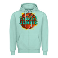 Seafoam basketball junkie Zipper Hoodie - texasbilliewilder