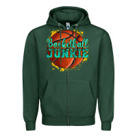 Sports Green basketball junkie Zipper Hoodie - texasbilliewilder