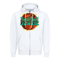 White basketball junkie Zipper Hoodie - texasbilliewilder