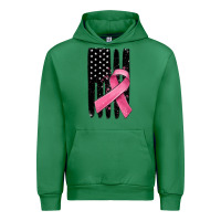Emerald breast cancer ribbon american flag Urban Hoodie - MaliasSmallBusiness