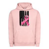 Pigment Salmon breast cancer ribbon american flag Urban Hoodie - MaliasSmallBusiness