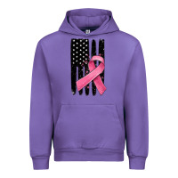 Tulip breast cancer ribbon american flag Urban Hoodie - MaliasSmallBusiness