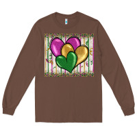 Chestnut mardi gras heart Long Sleeve Tee - BarkalooDesign