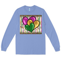 Colony Blue mardi gras heart Long Sleeve Tee - BarkalooDesign