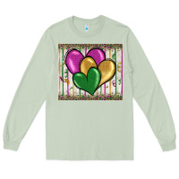Matcha mardi gras heart Long Sleeve Tee - BarkalooDesign