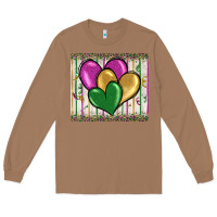 Toasted Coconut mardi gras heart Long Sleeve Tee - BarkalooDesign