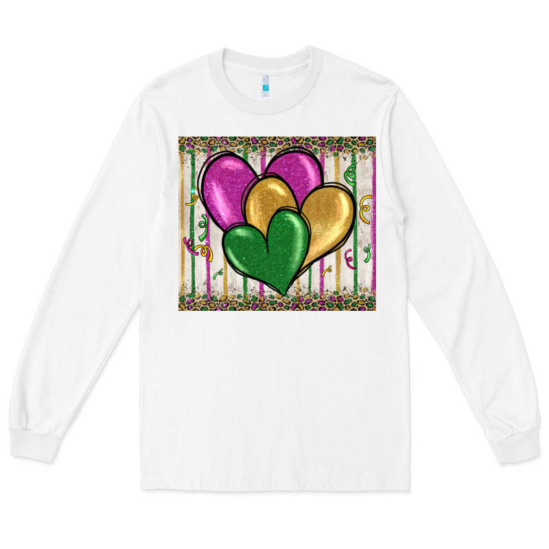 Mardi Gras Heart Long Sleeve Tee by BarkalooDesign | Teevron