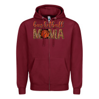 Burgundy basketball mama Zipper Hoodie - texasbilliewilder
