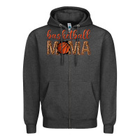 Charcoal Heather basketball mama Zipper Hoodie - texasbilliewilder