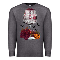 Charcoal Heather halloween roses wine Premium Sweatshirt - FaDigitalArtStudio