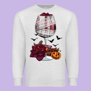 Halloween Roses Wine Premium Sweatshirt Designed By Fadigitalartstudio