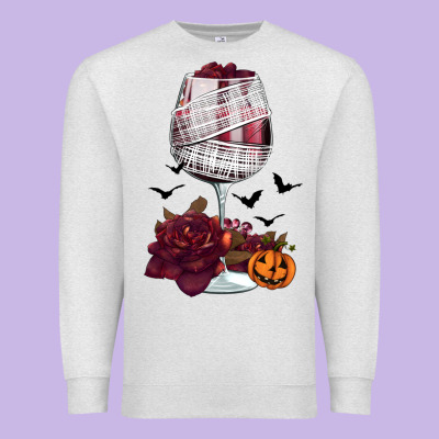 Halloween Roses Wine Premium Sweatshirt Designed By Fadigitalartstudio