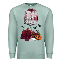 Seafoam halloween roses wine Premium Sweatshirt - FaDigitalArtStudio