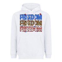 White Freedom freedom freedom Heavyweight Hoodie - Neo Western