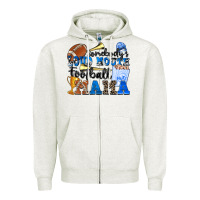 Oatmeal Heather somebody's loud mouth football mama Zipper Hoodie - Zillion Design Studio