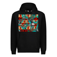 Black aztec leopard cowhide turquoise Premium Hoodie - BarkalooDesign