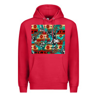 Cardinal aztec leopard cowhide turquoise Premium Hoodie - BarkalooDesign