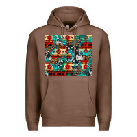 Chestnut aztec leopard cowhide turquoise Premium Hoodie - BarkalooDesign
