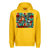 Lemon aztec leopard cowhide turquoise Premium Hoodie - BarkalooDesign