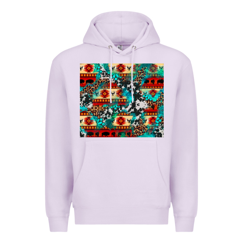 Aztec Leopard Cowhide Turquoise Premium Hoodie by BarkalooDesign | Teevron