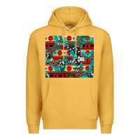 Mustard aztec leopard cowhide turquoise Premium Hoodie - BarkalooDesign
