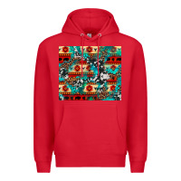 Red aztec leopard cowhide turquoise Premium Hoodie - BarkalooDesign