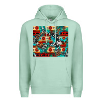 Seafoam aztec leopard cowhide turquoise Premium Hoodie - BarkalooDesign