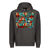 Smoke aztec leopard cowhide turquoise Premium Hoodie - BarkalooDesign