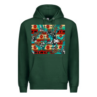 Sports Green aztec leopard cowhide turquoise Premium Hoodie - BarkalooDesign