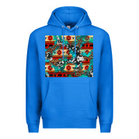 True Royal aztec leopard cowhide turquoise Premium Hoodie - BarkalooDesign