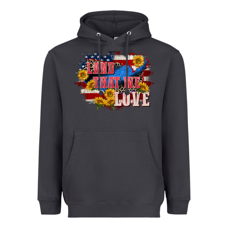 Land That We Love 4th Of July Heavyweight Hoodie by CowGirlArtShop | Teevron