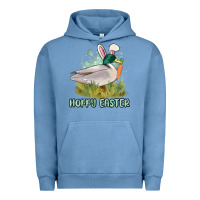 Pigment Pebble Blue hoppy easter duck hunting Urban Hoodie - MaliasSmallBusiness