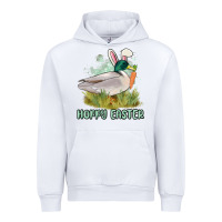 White hoppy easter duck hunting Urban Hoodie - MaliasSmallBusiness