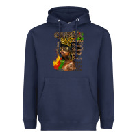 Navy afro queen juneteenth Heavyweight Hoodie - HRA Design Shop