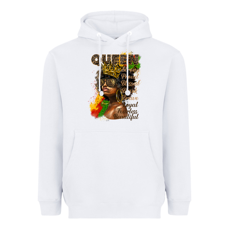 Afro Queen Juneteenth Heavyweight Hoodie by HRA Design Shop | Teevron