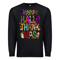 Black happy hallothankmas Premium Sweatshirt - FaDigitalArtStudio