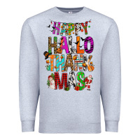 Heather Grey happy hallothankmas Premium Sweatshirt - FaDigitalArtStudio