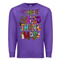 Purple happy hallothankmas Premium Sweatshirt - FaDigitalArtStudio